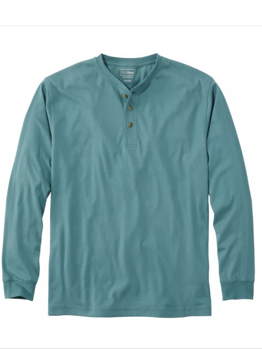L.L. Bean Men's Long-Sleeve Henley in Soft Spruce